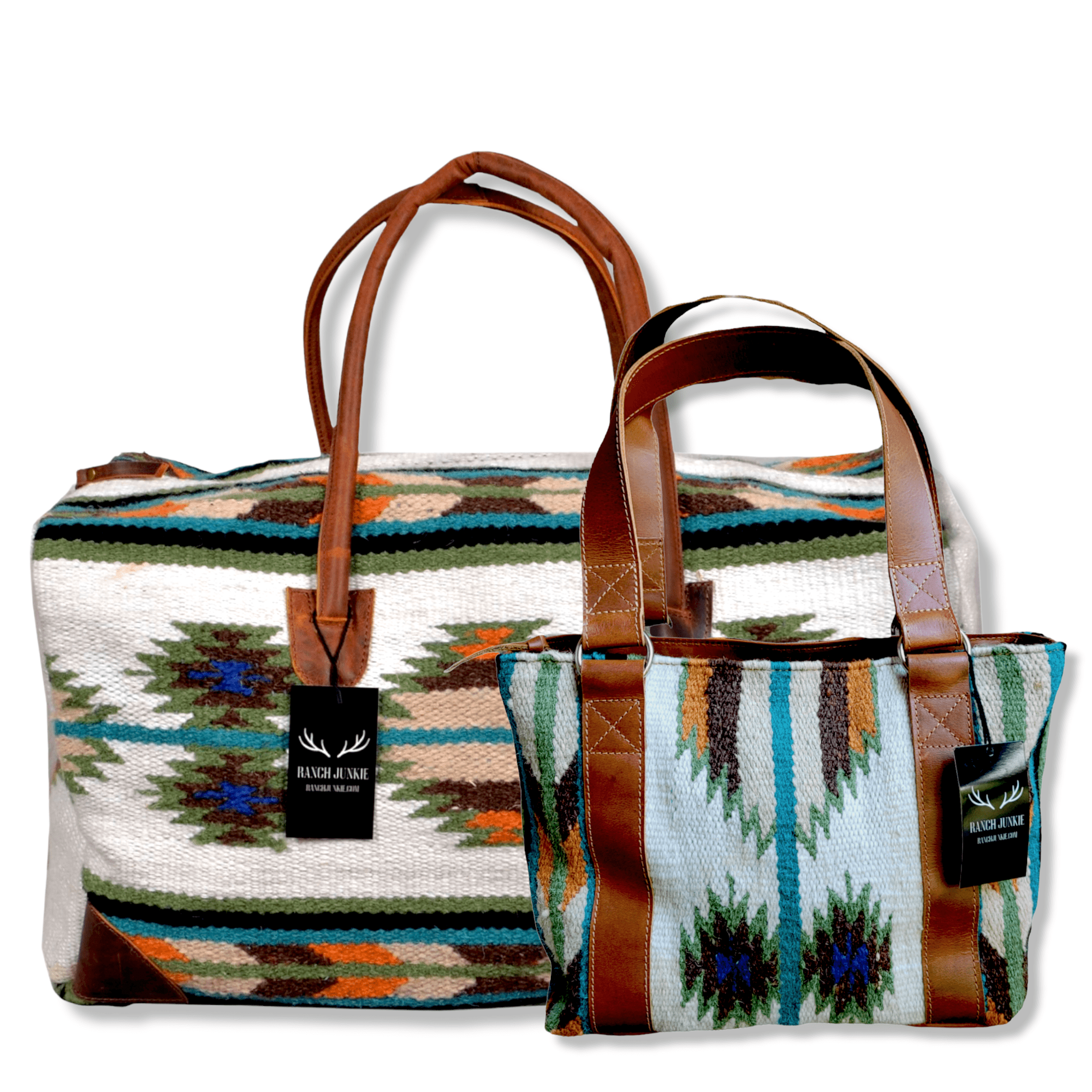 Bundle Deal- Aspen Wool Southwestern Boho Aztec Large Weekender Duffel Bag +Aspen Handwoven Wool Tote Purse Luggage & BagsRanch Junkie